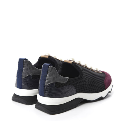 Fendi Neoprene Lizard Embellished Pearl Technical Sneakers 36.5 Black Amarone Asfalto 4 of 10