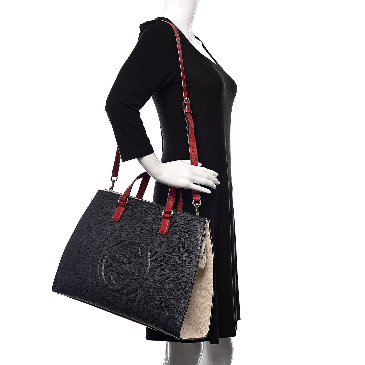 Dollar Calfskin Large Soho Top Handle Satchel Blue Hibiscus Red Mystic White