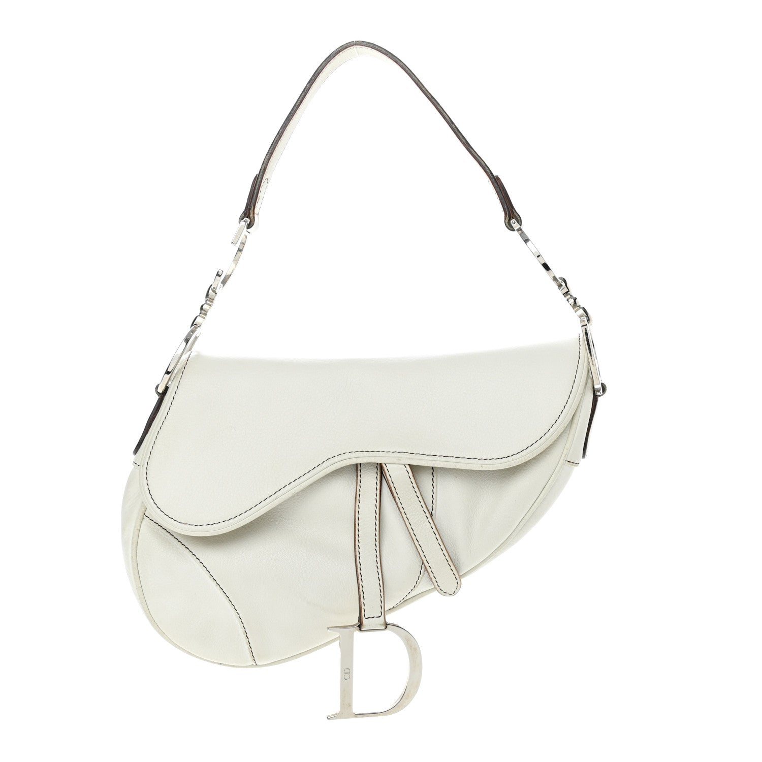 Christian Dior Calfskin Saddle Bag White 1 of 27