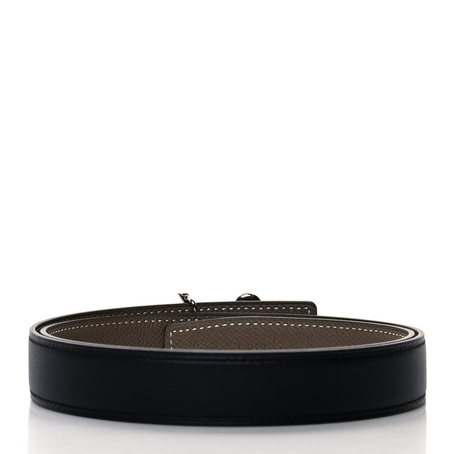 Swift Epsom 24mm H Cursives Belt 75 Black Etoupe