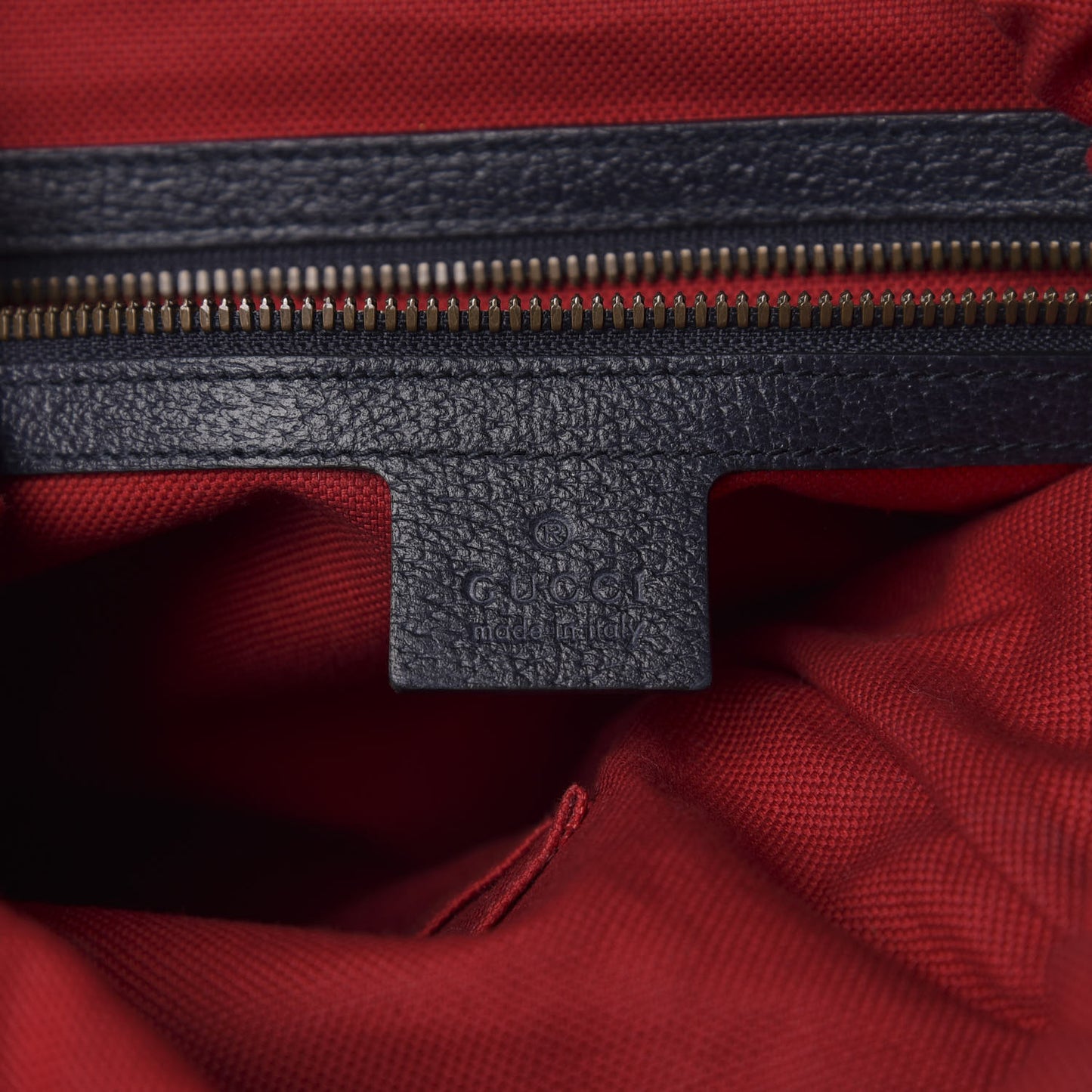 Covered Wool GG Monogram Small Double Buckle Backpack Navy Red