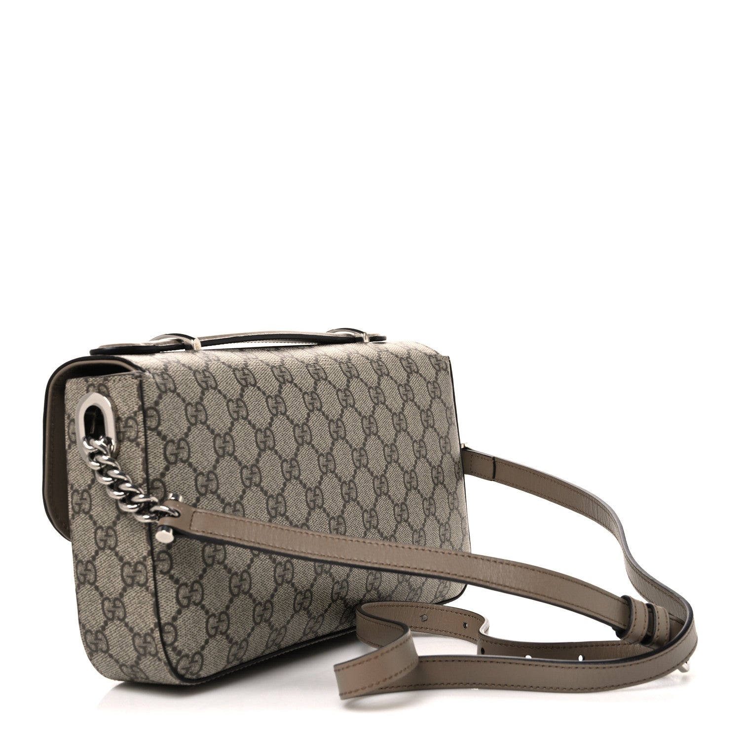 Gucci GG Supreme Monogram Petite GG Top Handle Shoulder Bag Beige Ebony 3 of 10