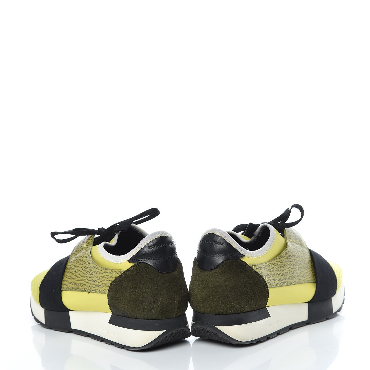 Balenciaga Calfskin Womens Race Runner Sneakers 41 Neon Black 6 of 12