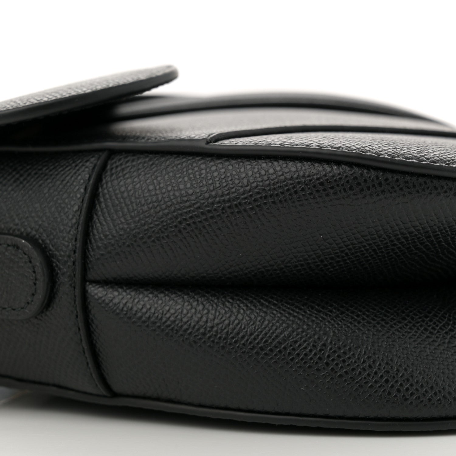 Christian Dior Grained Calfskin Saddle Bag With Strap Black 9 of 10