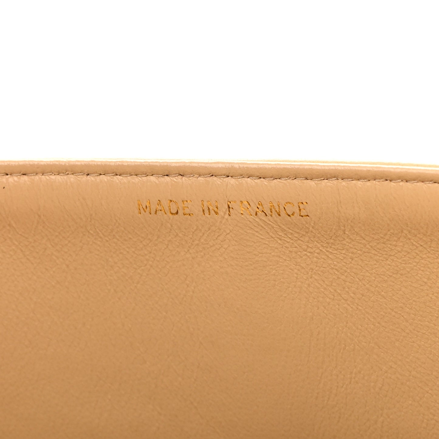 Lambskin Quilted Medium Double Flap Beige