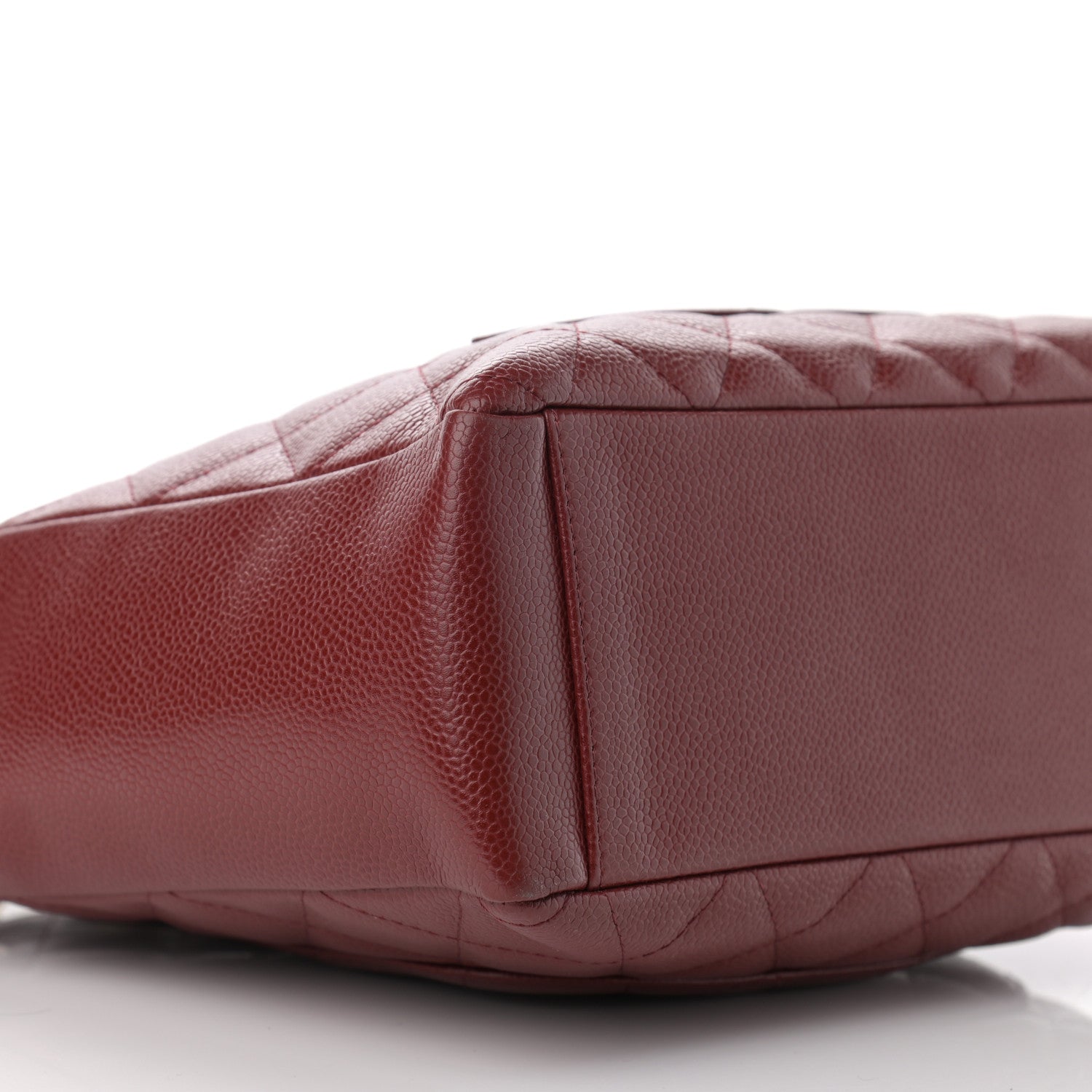 Chanel Caviar Quilted Petit Shopping Tote PST Red 9 of 11