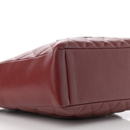 Chanel Caviar Quilted Petit Shopping Tote PST Red 9 of 11