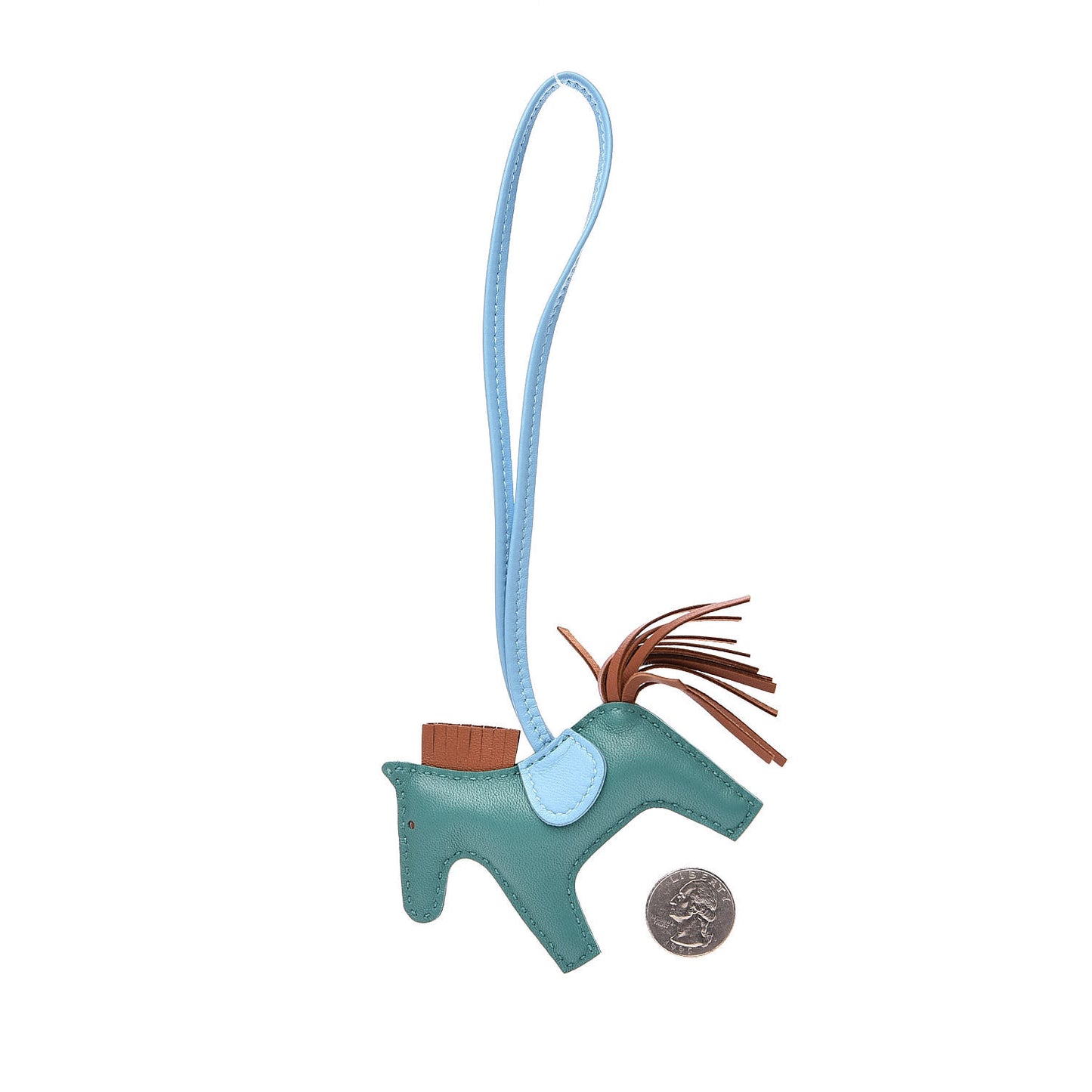 Milo Lambskin Grigri Rodeo Horse Bag Charm PM Vert Verone Gold Celeste