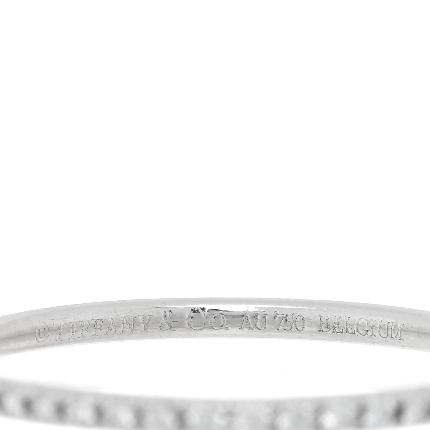 Tiffany 18K White Gold Diamond Metro Full Eternity Band Ring 54 7 4 of 5