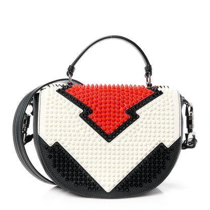 Christian Louboutin Calfskin Spikes Panettone Messenger Black Multicolor 1 of 12