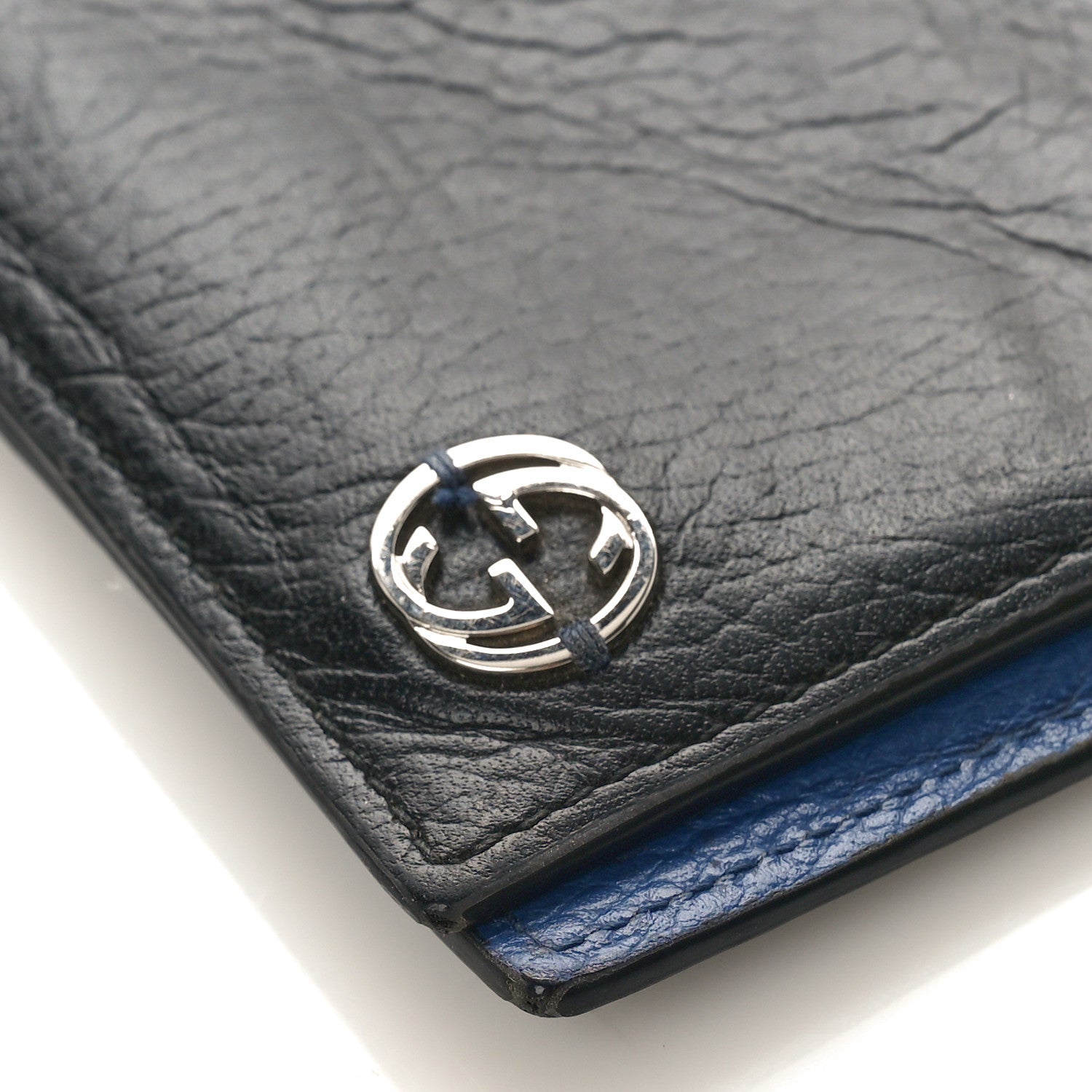 Gucci Dollar Calfskin Bi-Color Interlocking G Bi-Fold Wallet Black Caspian 8 of 8