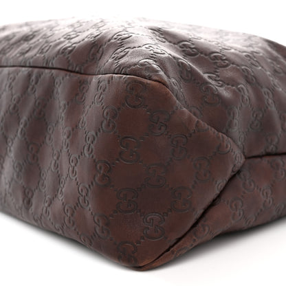 Gucci Guccissima Large Horsebit Chain Hobo Chocolate 10 of 12