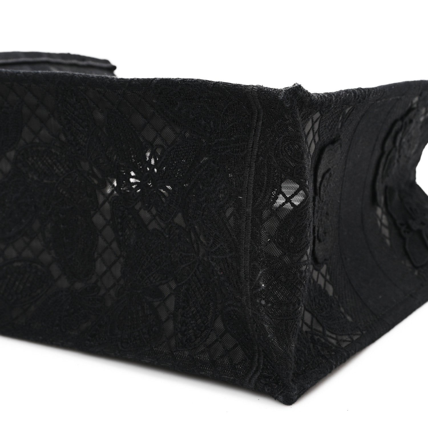 Christian Dior Embroidered 3D Macrame D-Lace Butterfly Medium Book Tote Black Multicolor 10 of 10