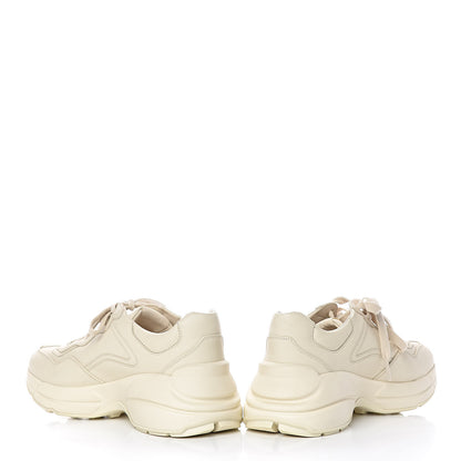 Gucci Calfskin Logo Womens Rhyton Sneakers 37.5 Ivory 12 of 13