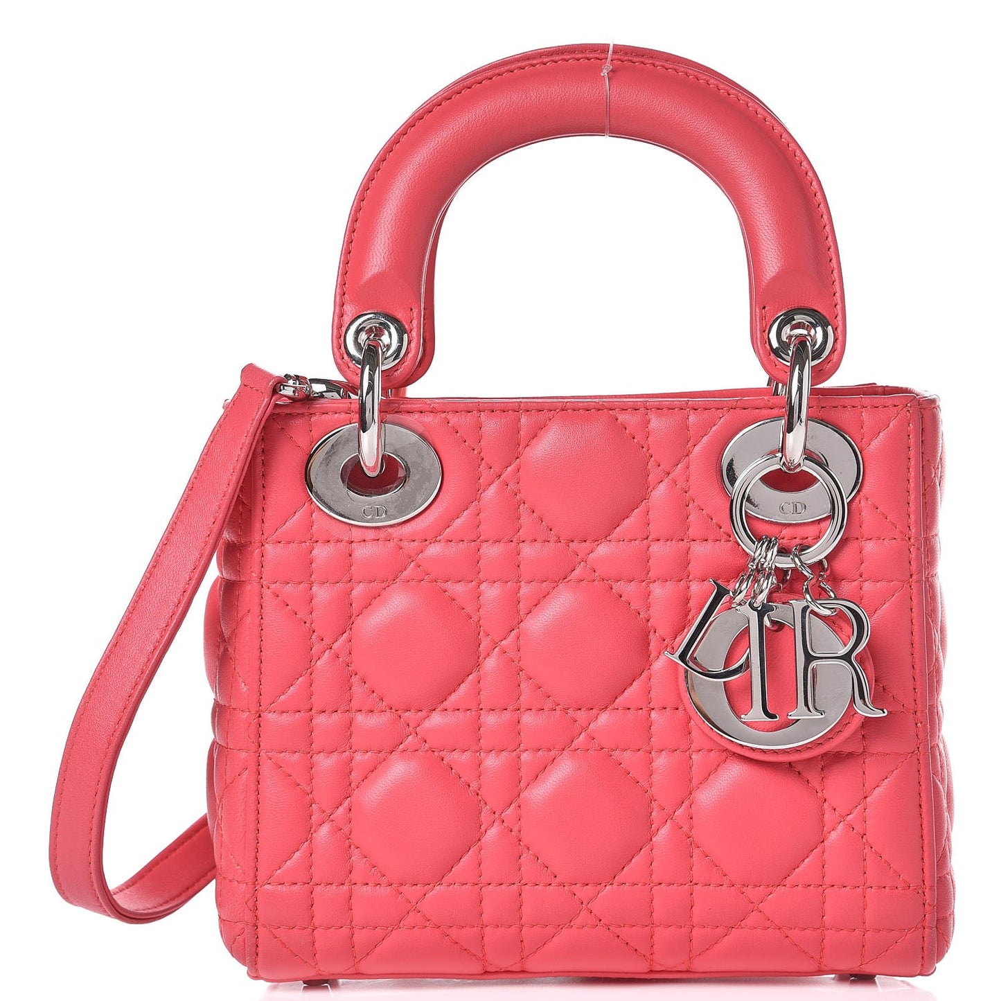 Lambskin Cannage Mini Lady Dior Coral
