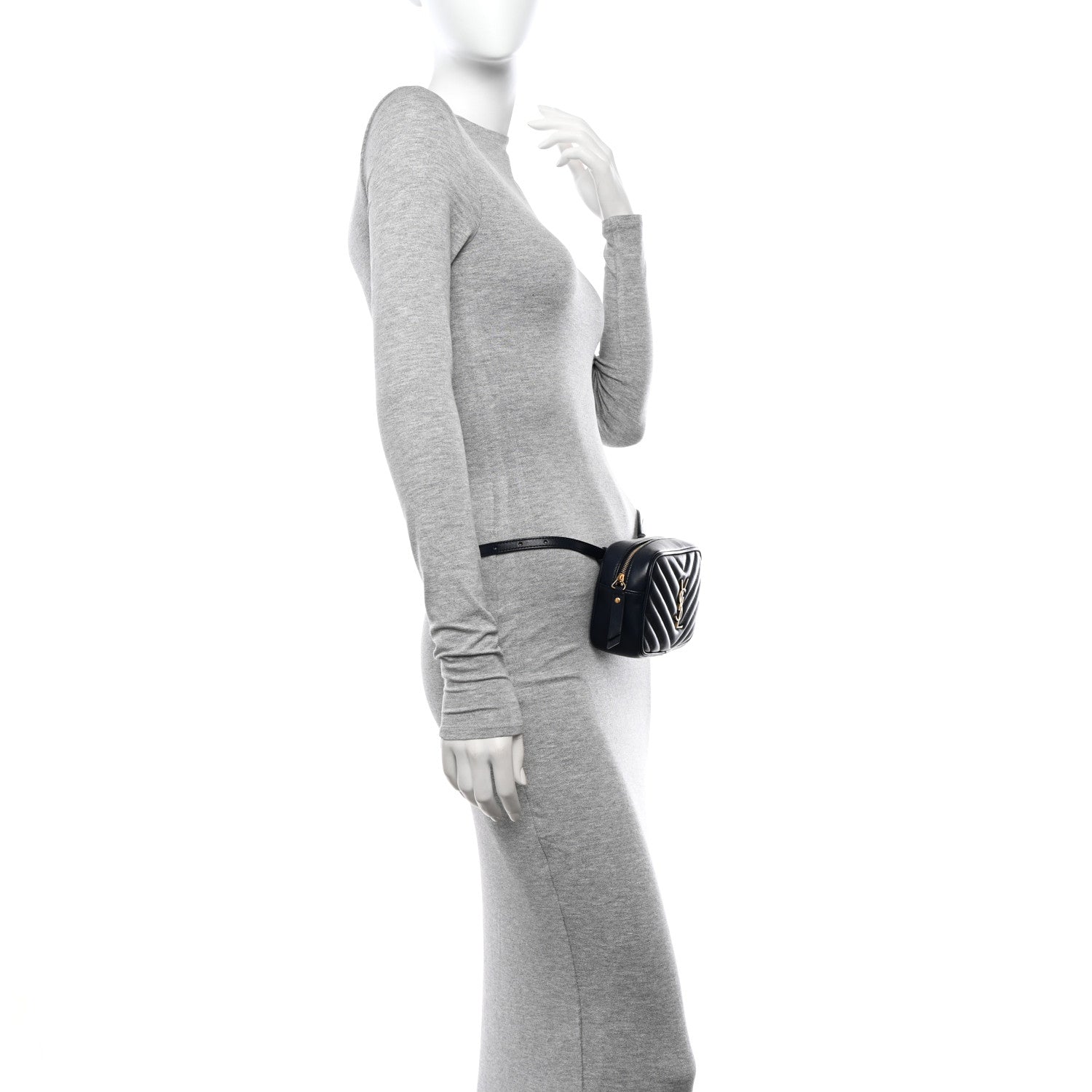 Saint Laurent Calfskin Matelasse Monogram Lou Belt Bag Deep Marine 2 of 11