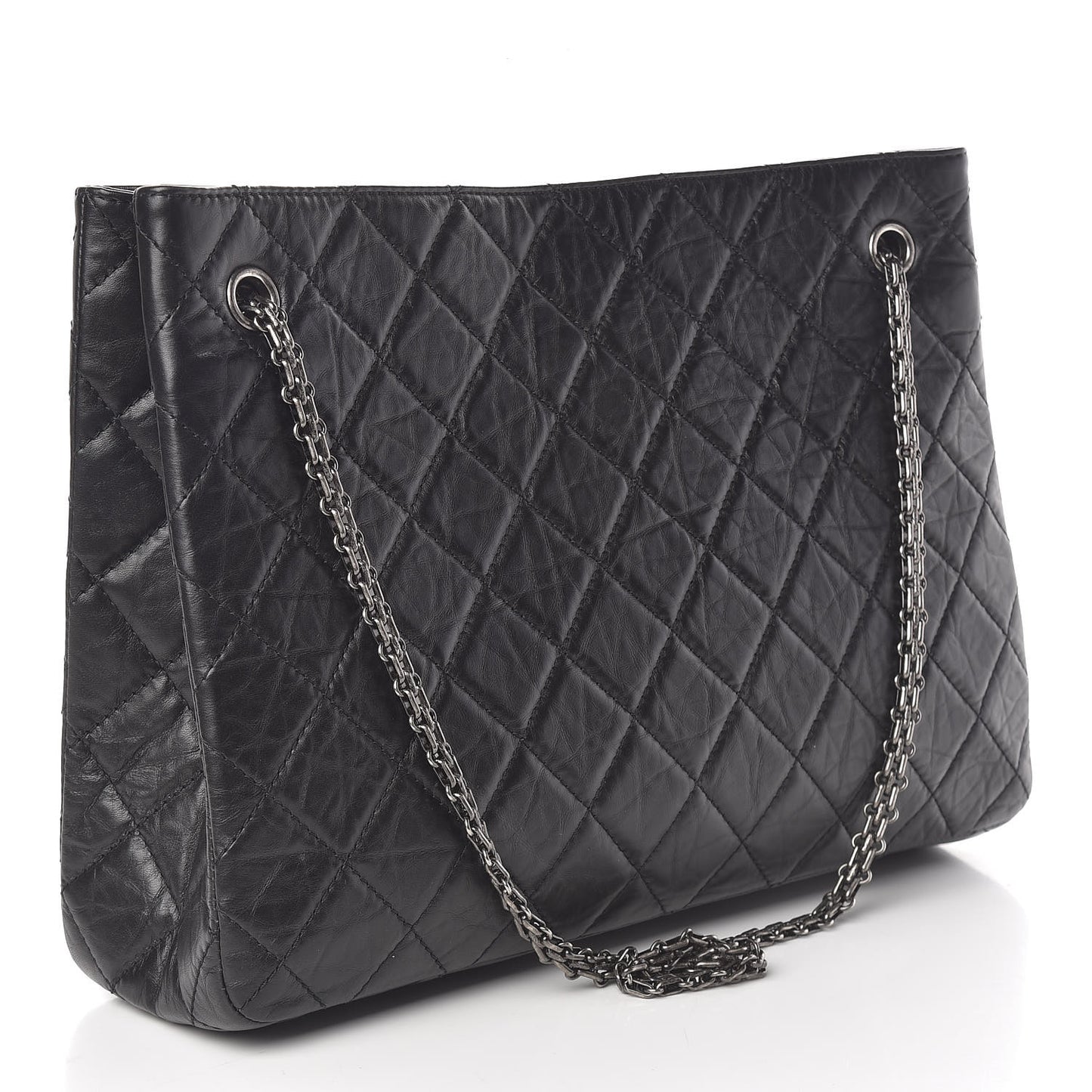 Aged Calfskin Quilted Reissue 2.55 Tote Black