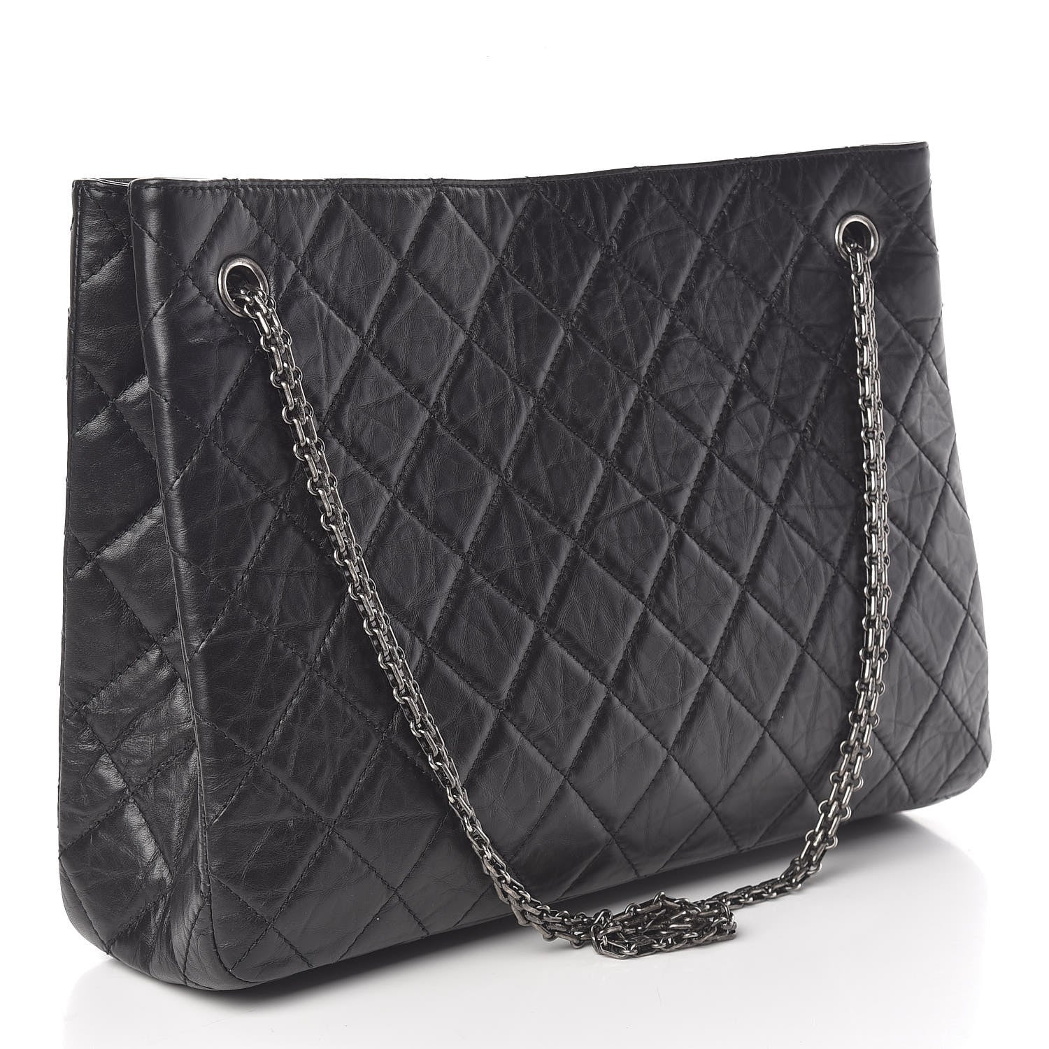 Chanel Aged Calfskin Quilted Reissue 2.55 Tote Black 3 of 10