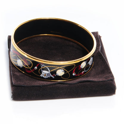Hermes Enamel Printed Pearl Wide Bracelet 70 Black 6 of 6