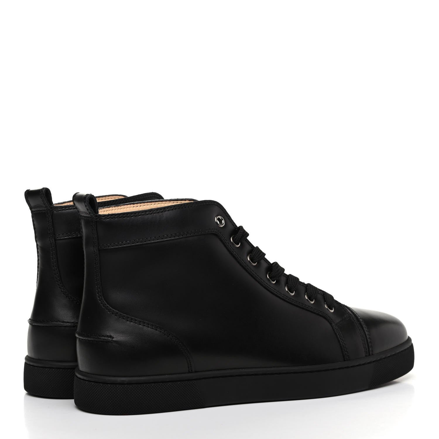 Christian Louboutin Calfskin Mens Louis High Top Sneakers 42 Black 4 of 9