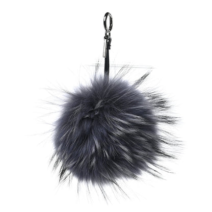 Fendi Fox Mink Rabbit Fur Minty Monster Bag Bug Charm Grey Multicolor 2 of 3