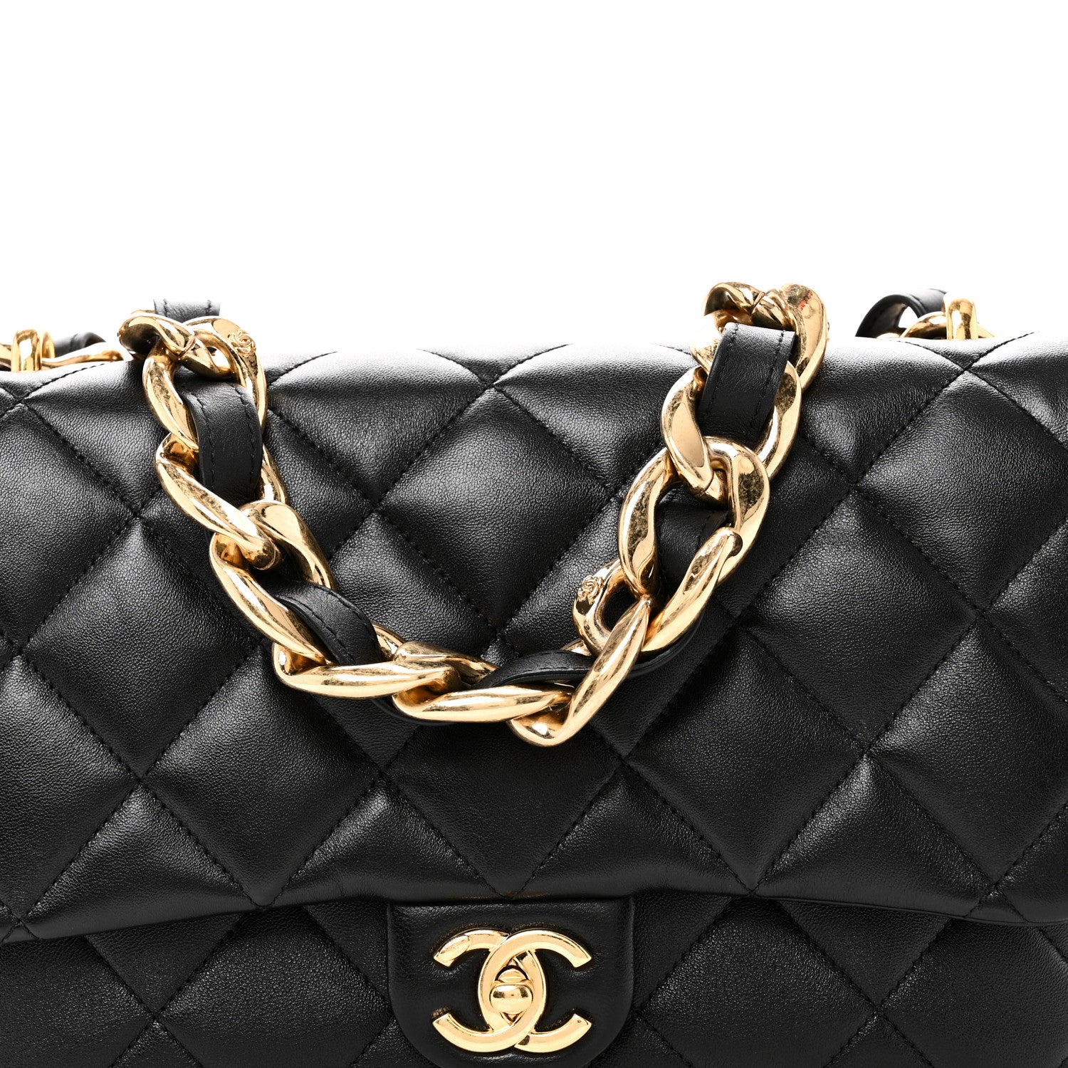 Chanel Lambskin Quilted Large CC Funky Town Flap Black 8 of 10