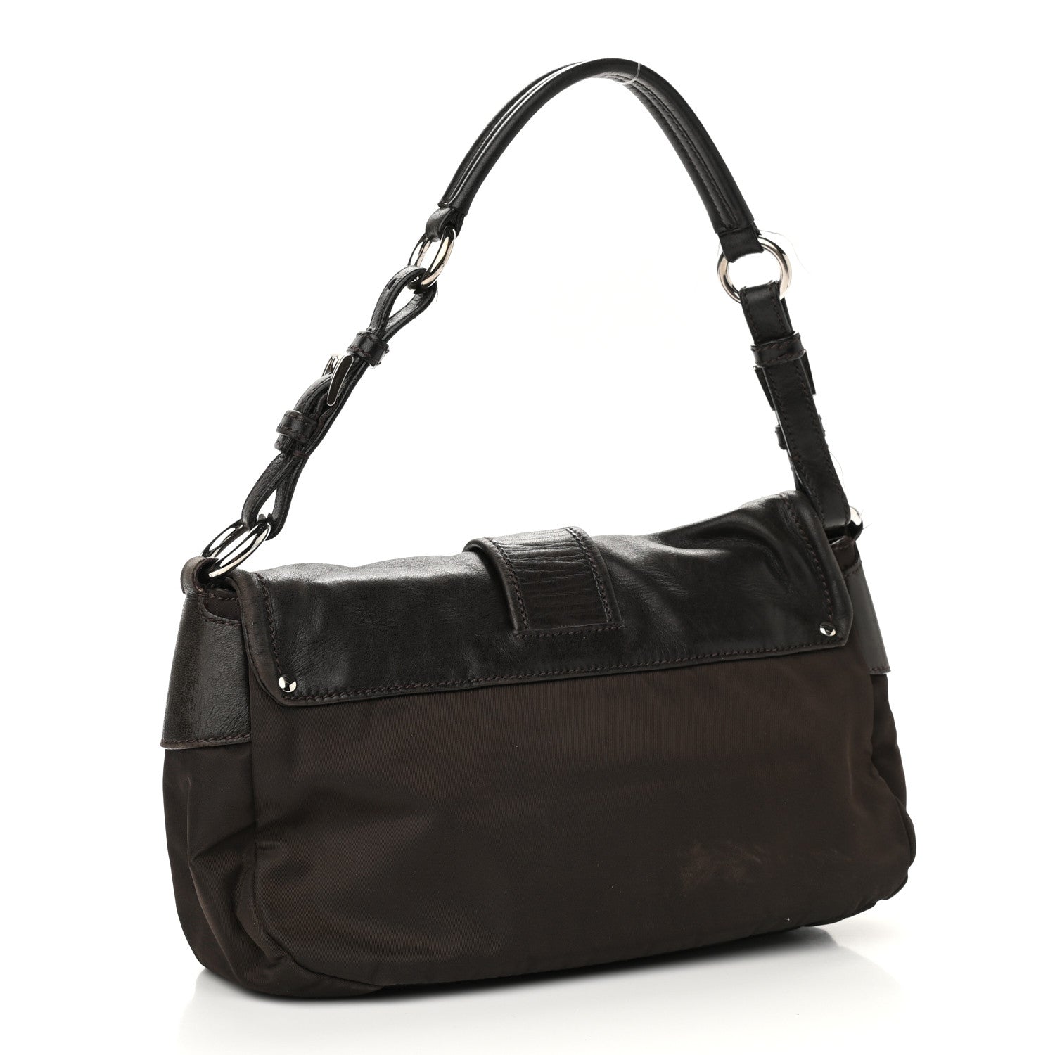 Prada Tessuto Nylon Nappa Satchel Moro 3 of 10
