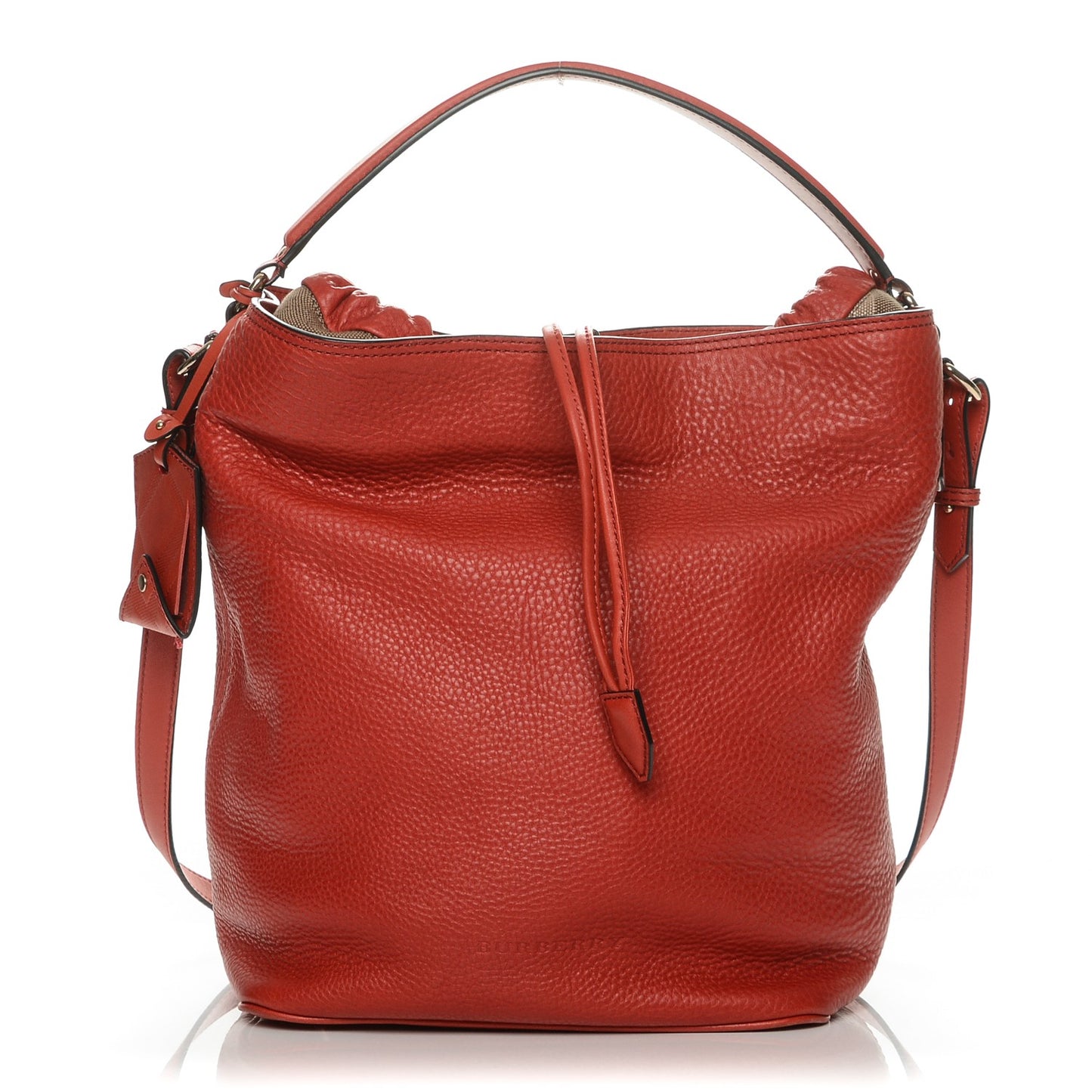 Grainy Calfskin Medium Ashby Hobo Cadmium Red