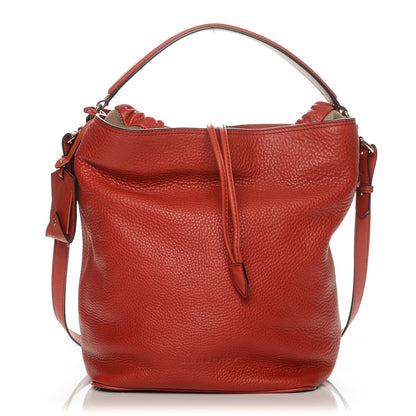 Burberry Grainy Calfskin Medium Ashby Hobo Cadmium Red 1 of 6