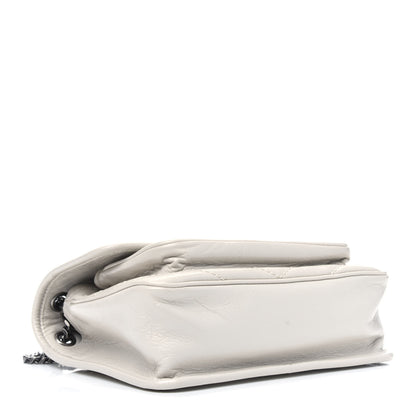 Saint Laurent Crinkled Calfskin Matelasse Monogram Baby Niki Chain Satchel White 4 of 11