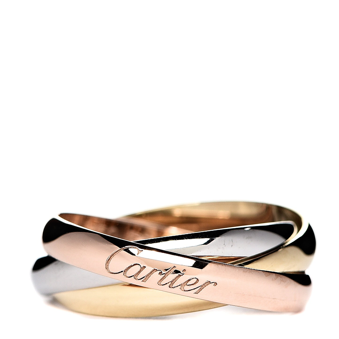 18K Pink Yellow White Gold Trinity Ring 51 5.75
