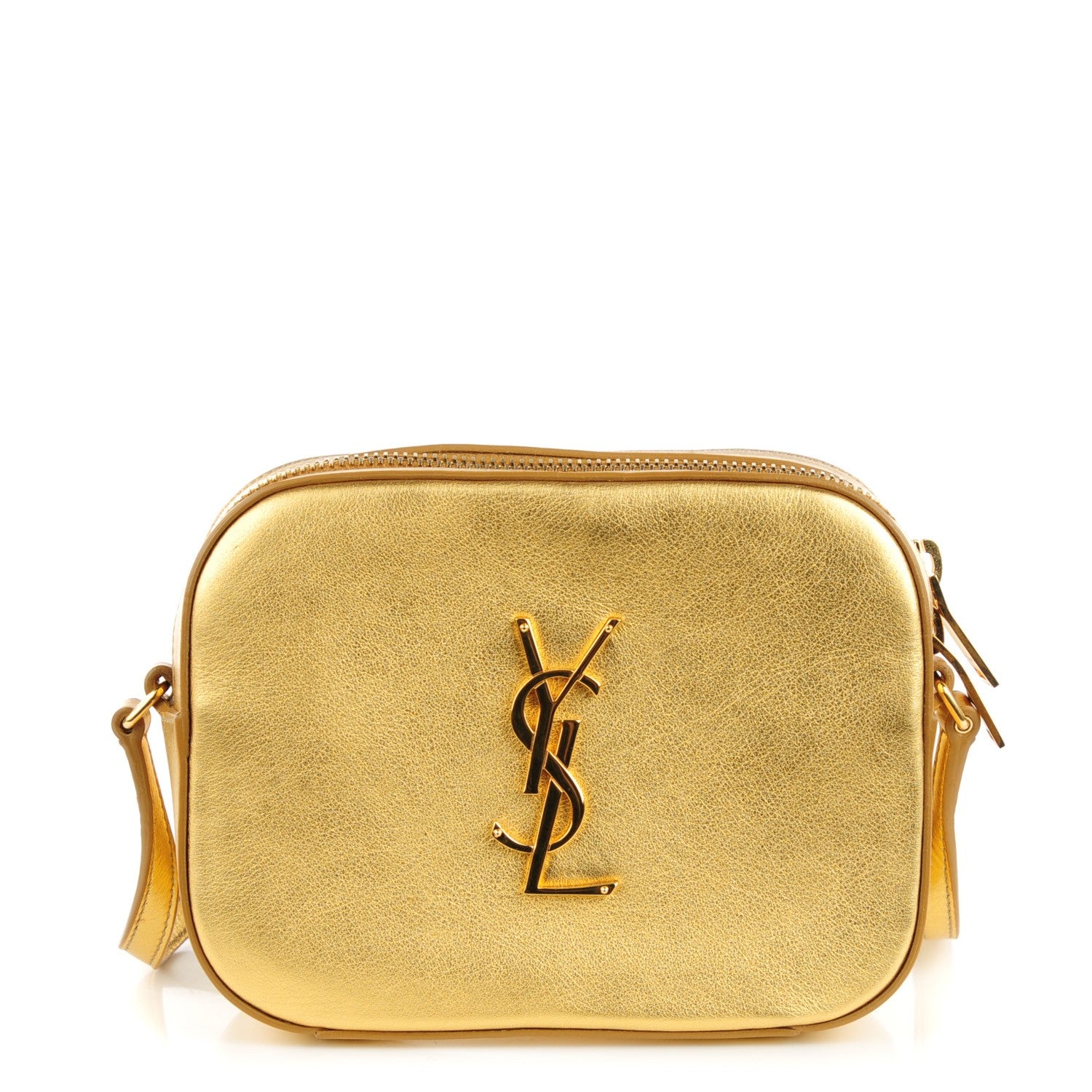 Saint Laurent Metallic Calfskin Small Classic Monogram Camera Bag Gold 1 of 7