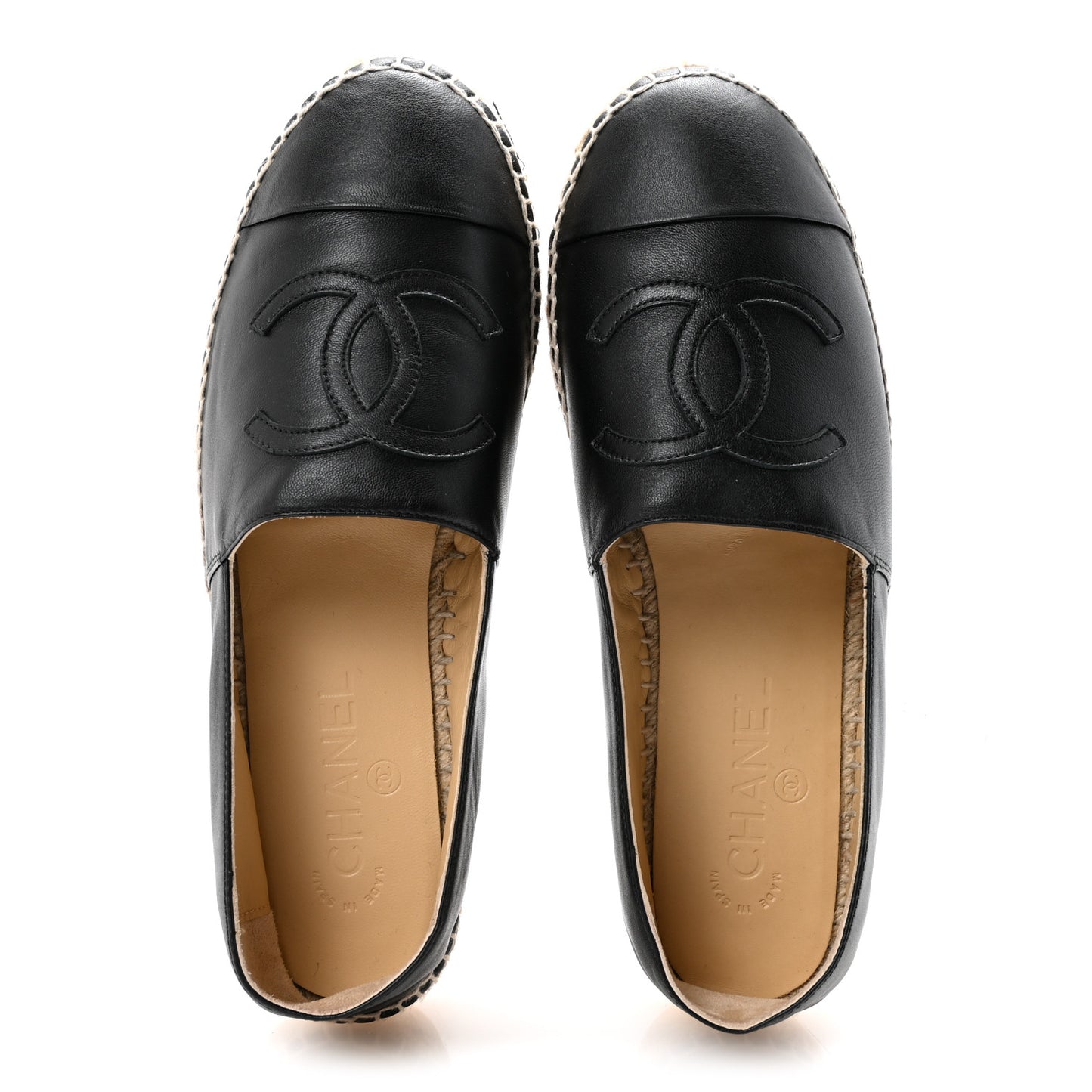 Lambskin CC Espadrilles 39 Black