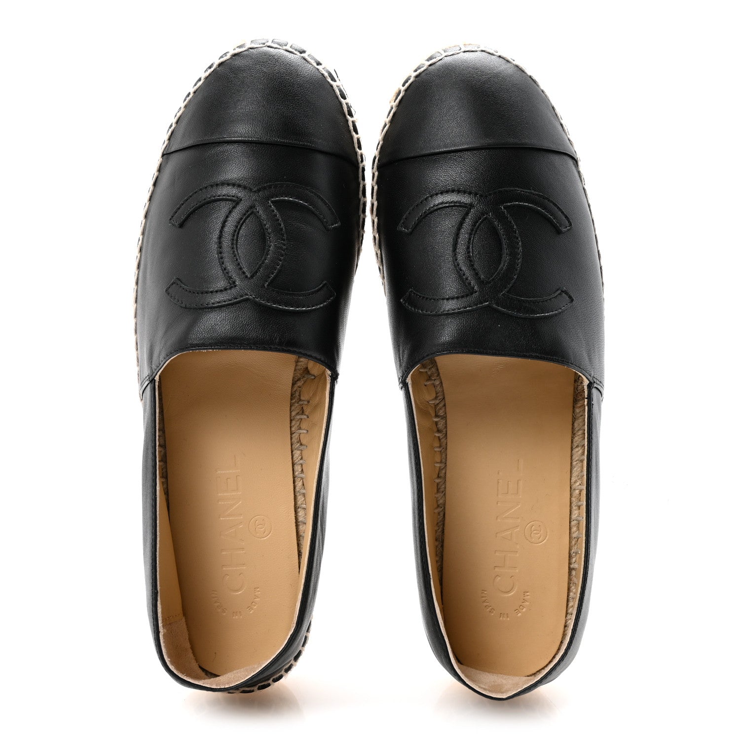 Chanel Lambskin CC Espadrilles 39 Black 2 of 9