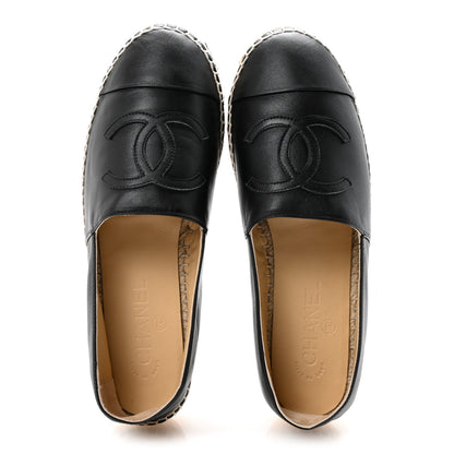 Chanel Lambskin CC Espadrilles 39 Black 2 of 9