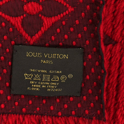 Louis Vuitton Wool Silk Logomania Scarf Rubis 3 of 3
