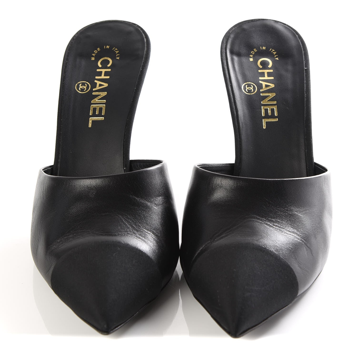 Chanel Goatskin Grosgrain Cap Toe Pearl Mule 40 Black 3 of 10