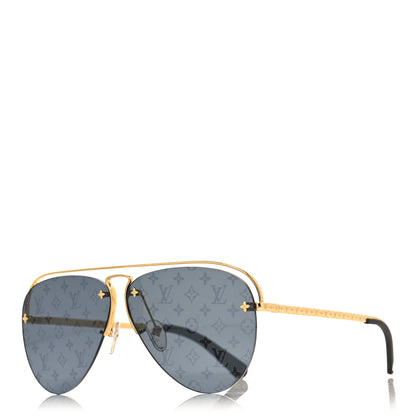 Louis Vuitton Metal Monogram Grease Sunglasses Z1172E Gold 1 of 6