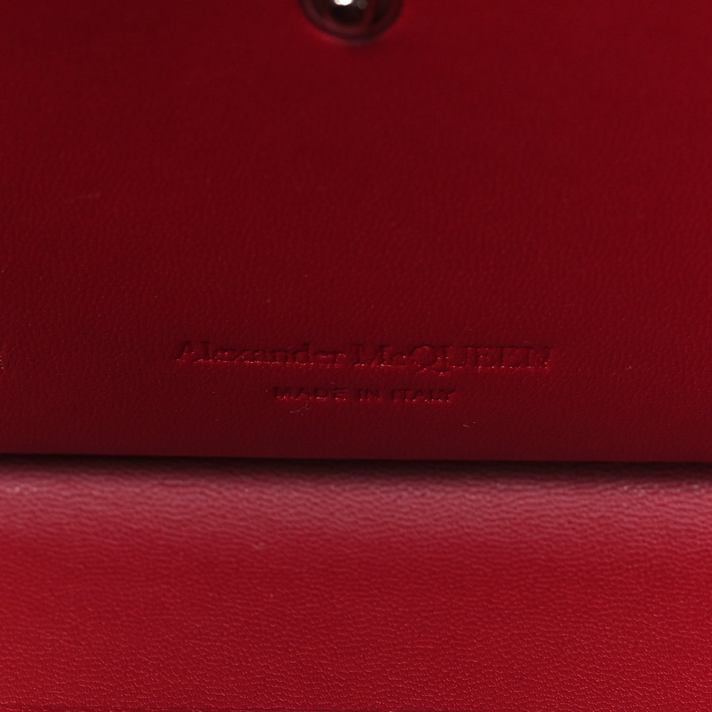 Calfskin Reverse Top Handle Clutch Red