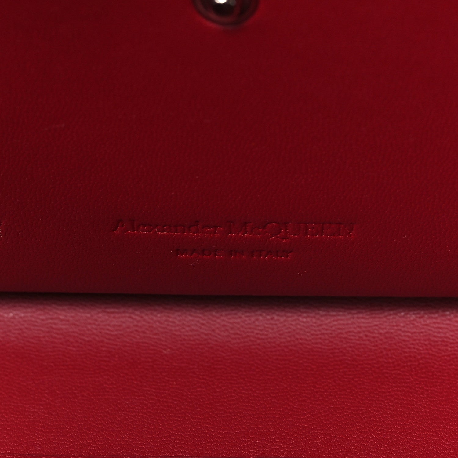Alexander McQueen Calfskin Reverse Top Handle Clutch Red 6 of 11