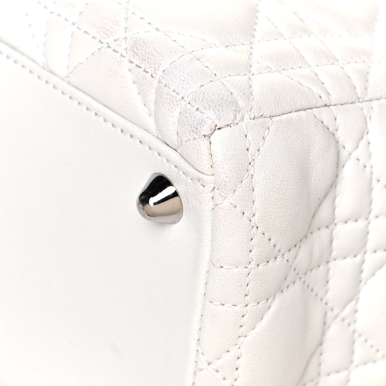 Christian Dior Lambskin Cannage Large Lady Dior White 9 of 13