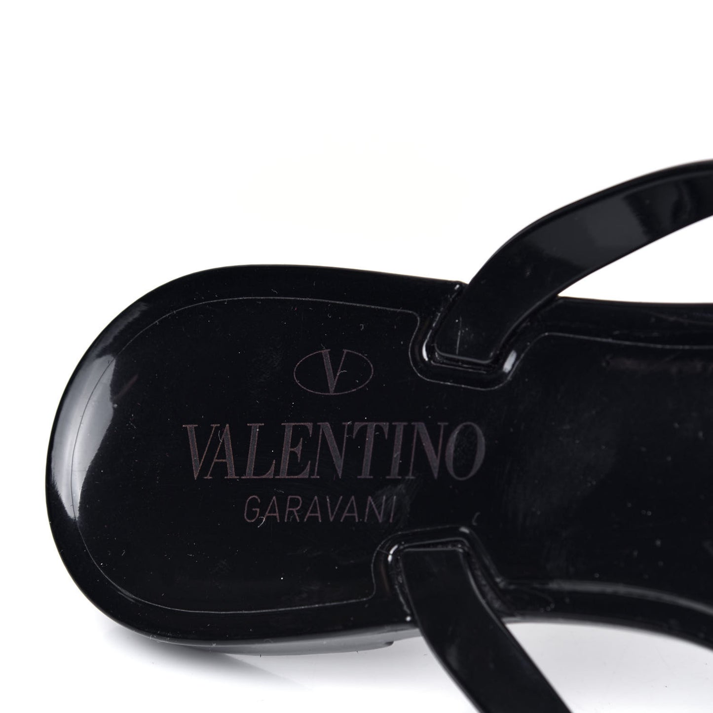 PVC Jelly Rockstud Bow Thong Sandals 37 Black