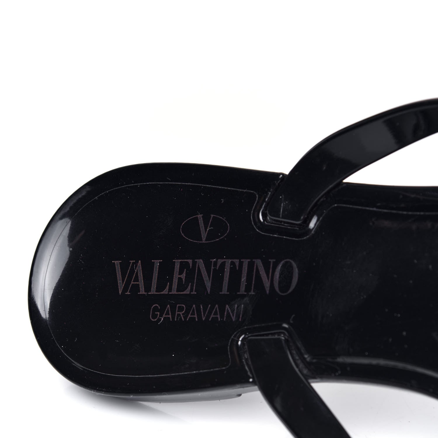 Valentino Garavani PVC Jelly Rockstud Bow Thong Sandals 37 Black 6 of 6