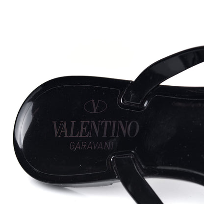 Valentino Garavani PVC Jelly Rockstud Bow Thong Sandals 37 Black 6 of 6