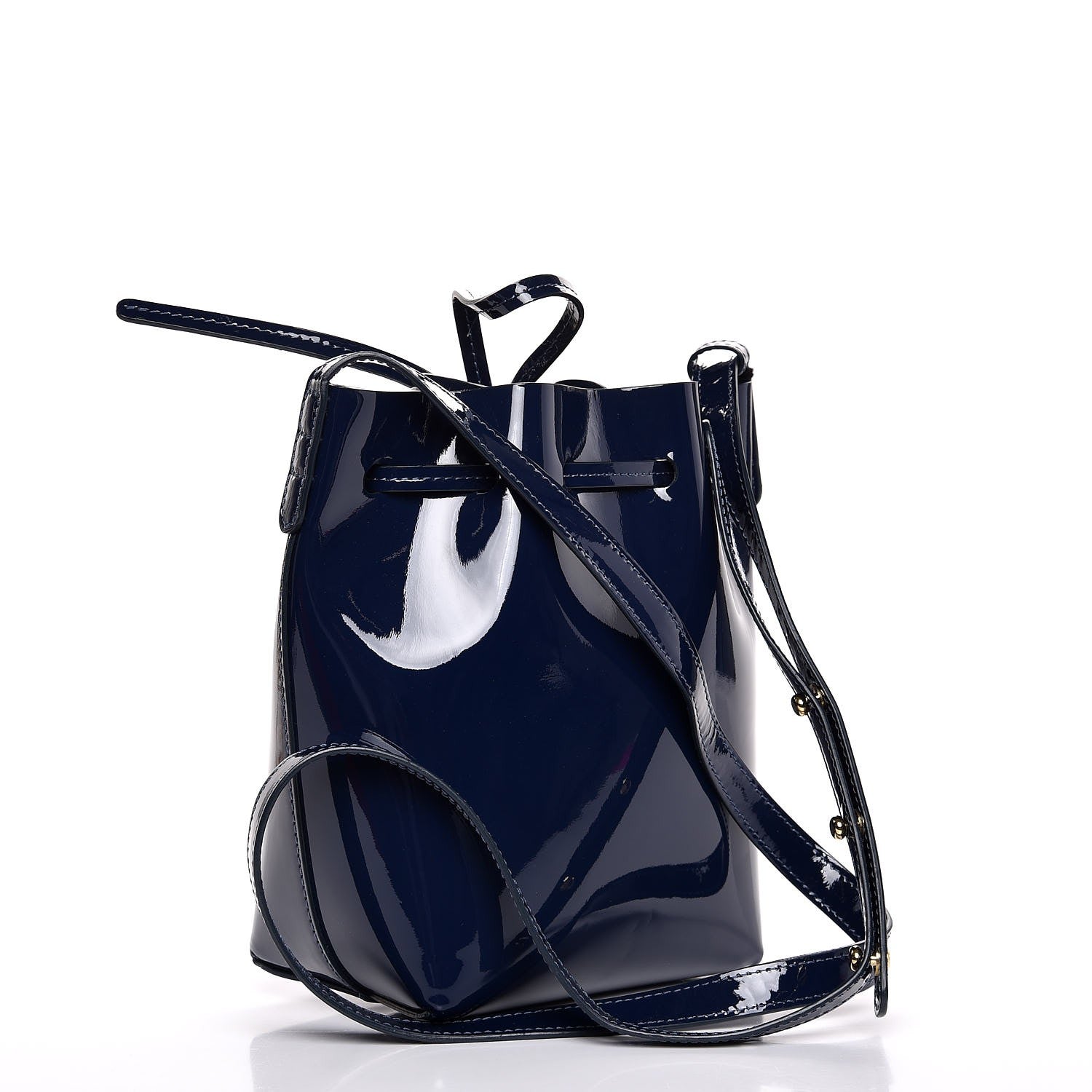 Mansur Gavriel Patent Calfskin Mini Mini Bucket Bag Blue 3 of 7