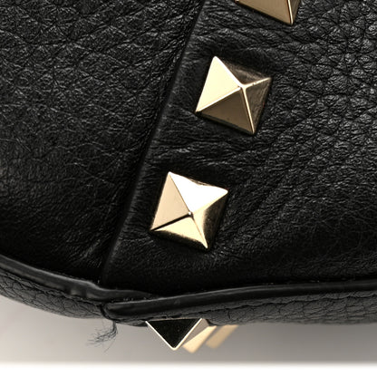 Valentino Garavani Grained Calfskin Large Rockstud Hobo Black 10 of 10