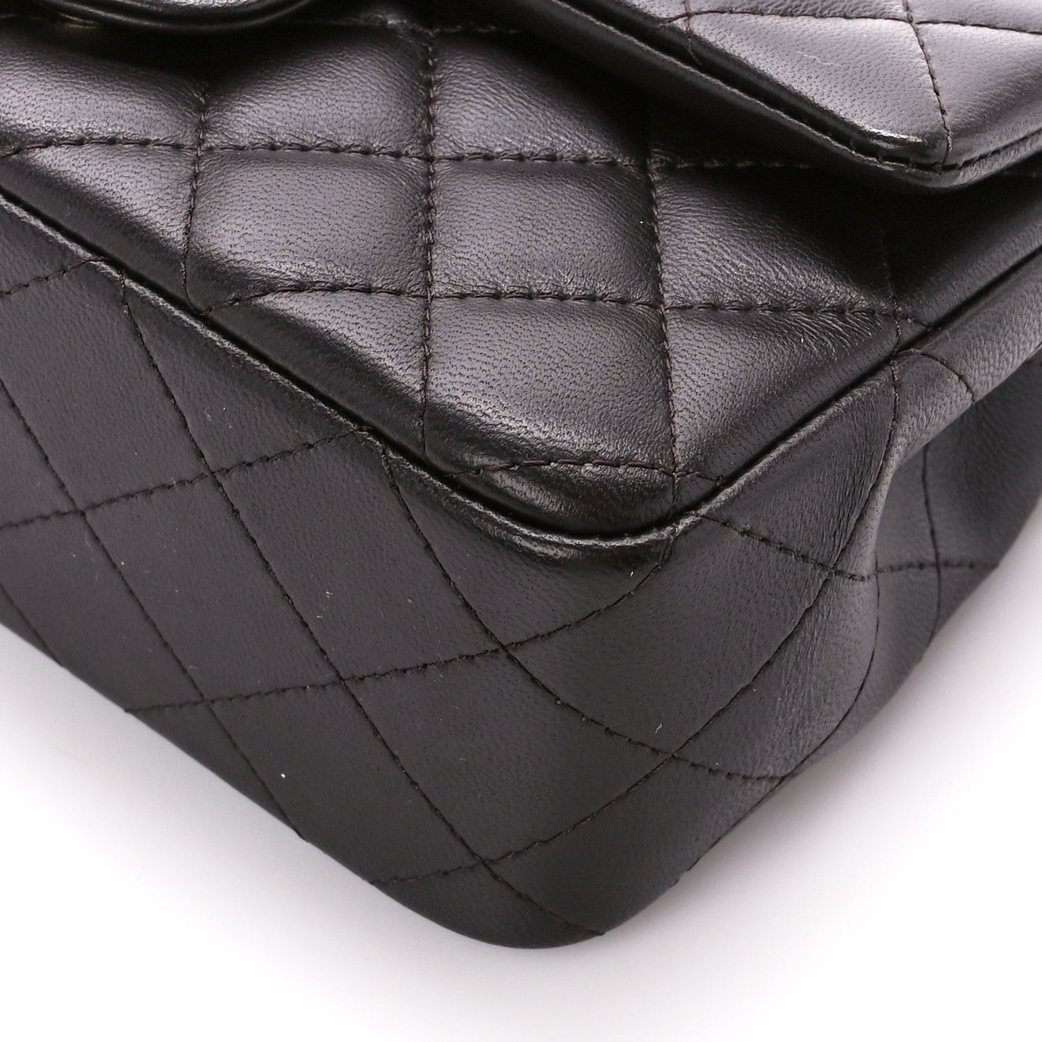 Chanel Lambskin Quilted Mini Rectangular Flap Dark Brown 11 of 11