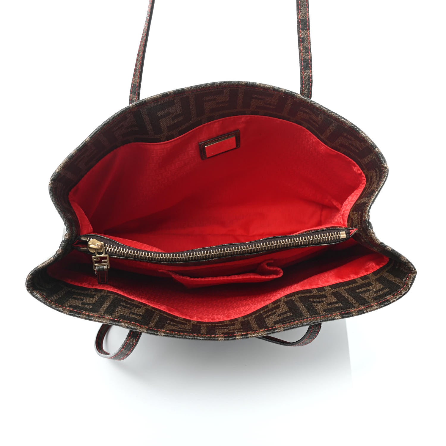 Fendi Zucca Spalmati Shopping Tote Tobacco Fragola 4 of 4