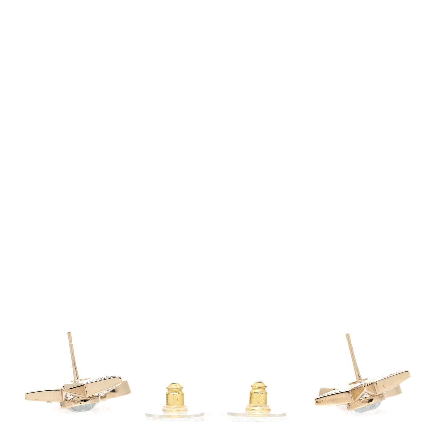 Crystal CC Star Drop Earrings Gold Blue Pink