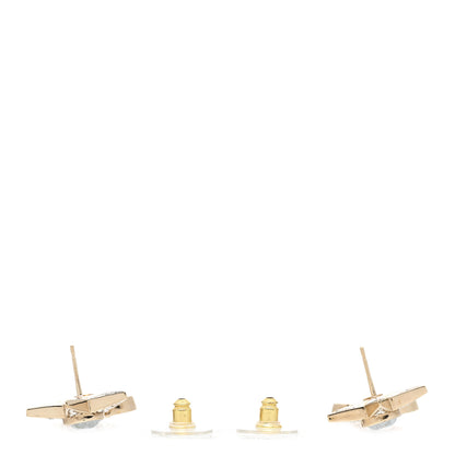 Chanel Crystal CC Star Drop Earrings Gold Blue Pink 4 of 5